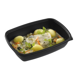 Contenitori di Plastica PP Nero 900ml 23x16,5cm 900ml (75 Pezzi)