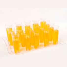 Vassoio Plastica Catering Tras. Supporto Calice 37x26cm (40 Pezzi) 