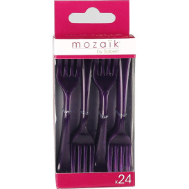Forchetta di Plastica Premium Prugna 190mm (180 Pezzi)