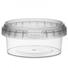 Coppette Plastico con Coperchio Inviolabile 180ml Ø9,5 (12 Pezzi)