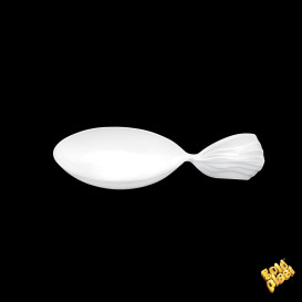 Mini Cucchiaio Degustazione Single-Dose Fish Bianco 120 mm (30 Pezzi)