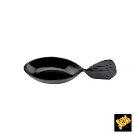 Mini Cucchiaio Degustazione Single-Dose Fish Nero 120 mm (600 Pezzi)