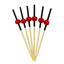 Spiedi di Bambu Rosso e Nero 120mm (200 Pezzi)
