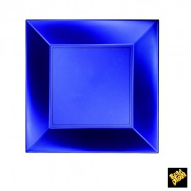 Piatto Plastica Piano Blu Nice Pearl PP 230mm (300 Pezzi)