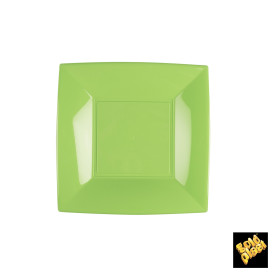 Piatto Plastica Piano Verde Acido Nice PP 180mm (300 Pezzi)