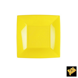 Piatto Plastica Piano Giallo Pearl Nice PP 180mm (25 Pezzi)