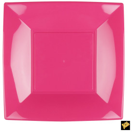 Piatto Plastica Piano Fucsia Nice PP 290mm (12 Pezzi)