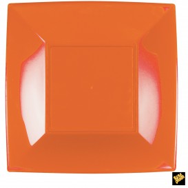 Piatto Plastica Piano Arancione Nice PP 290mm (12 Pezzi)