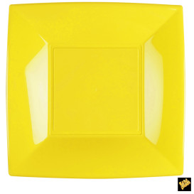 Piatto Plastica Piano Giallo Nice PP 290mm (12 Pezzi)