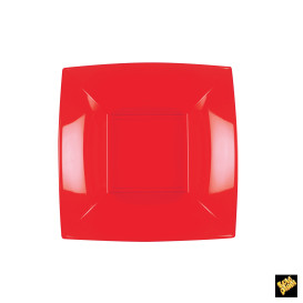 Piatto Plastica Fondo Rosso Nice PP 180mm (25 Pezzi)