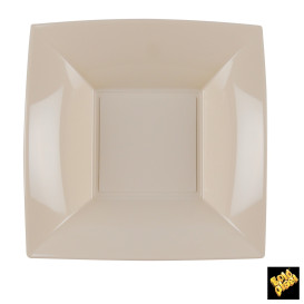 Piatto Plastica Fondo Beige Nice PP180mm (25 Pezzi)
