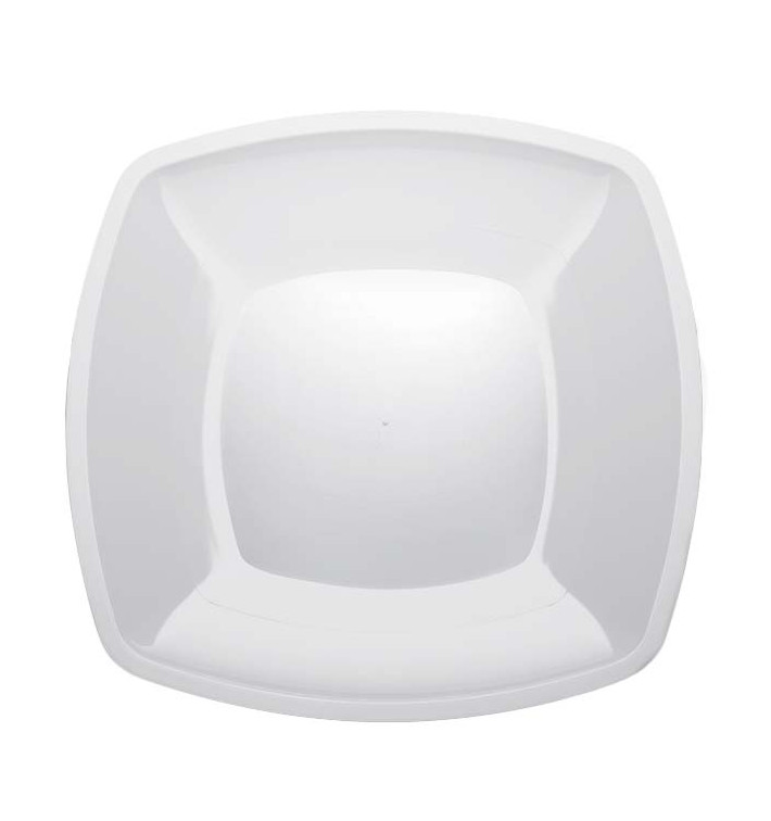 Piatto Plastica Piano Bianco Square PS 300mm (12 Pezzi) Piatto Plastica Piano Bianco Square PS 300mm (12 Pezzi)
