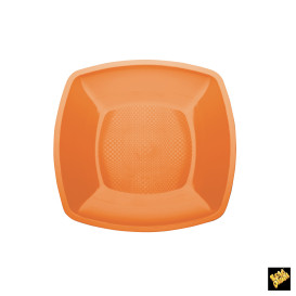 Piatto Plastica Piano Arancione Square PP 180mm (300 Pezzi)