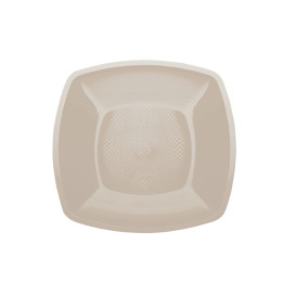 Piatto Plastica Piano Beige Square PP 180mm (300 Pezzi)