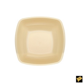 Piatto Plastica Fondo Crema Square PP 180mm (25 Pezzi)