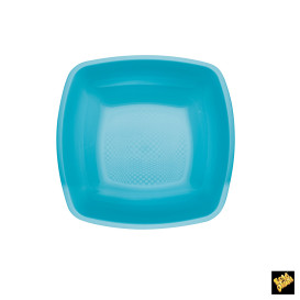 Piatto Plastica Fondo Turchese Square PP 180mm (300 Pezzi)