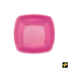 Piatto Plastica Fondo Fucsia Square PP 180mm (25 Pezzi)