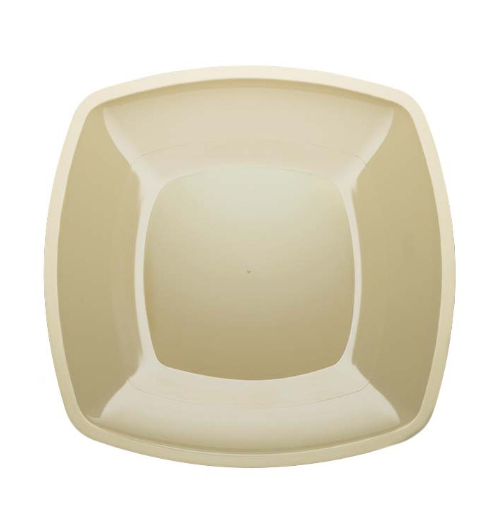 Piatto Plastica Piano Crema Square PS 300mm (144 Pezzi) Piatto Plastica Piano Crema Square PS 300mm (144 Pezzi)