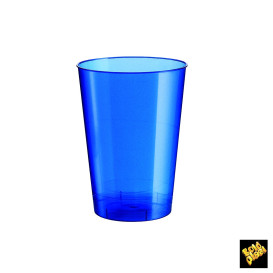 Bicchiere di Plastica Moon Blu Pearl PS 230ml (50 Pezzi)