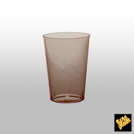 Bicchiere di Plastica Moon Marrone Trasp. PS 230ml (50 Pezzi)