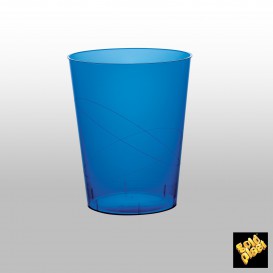 Bicchiere di Plastica Moon Blu Trasp. PS 320ml (20 Pezzi)