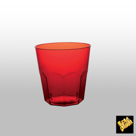 Bicchiere di Plastica Rosso Trasp. PS Ø73mm 220ml (50 Pezzi)