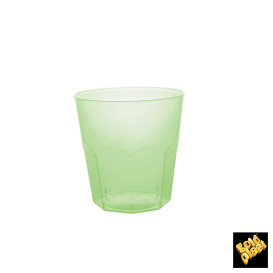 Bicchiere di Plastica Verde Trasp. PS Ø73mm 220ml (50 Pezzi)