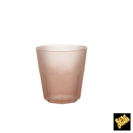 Bicchiere di Plastica Marrone Trasp. PS Ø73mm 220ml (50 Pezzi)