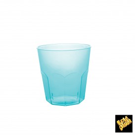 Bicchiere di Plastica Turchese Trasp. PS Ø73mm 220ml (50 Pezzi)