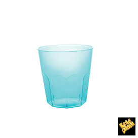 Bicchiere di Plastica Turchese Trasp. PS Ø73mm 220ml (50 Pezzi)