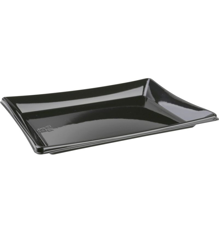 Vassoio Plastica Catering Rettang. Nero 12x16cm (300 Pezzi) Vassoio Plastica Catering Rettang. Nero 12x16cm (300 Pezzi)