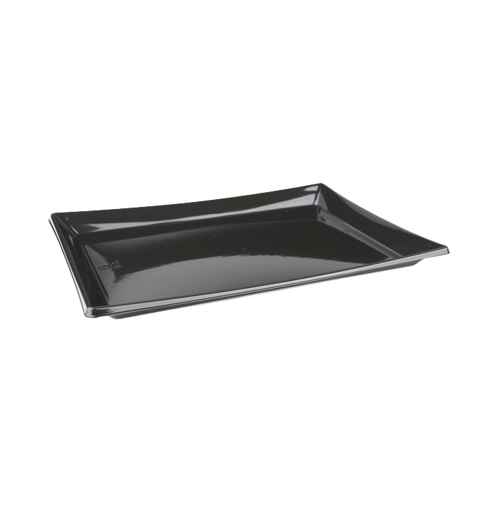Vassoio Plastica Catering Rettang. Nero 16x22cm (300 Pezzi) Vassoio Plastica Catering Rettang. Nero 16x22cm (300 Pezzi)