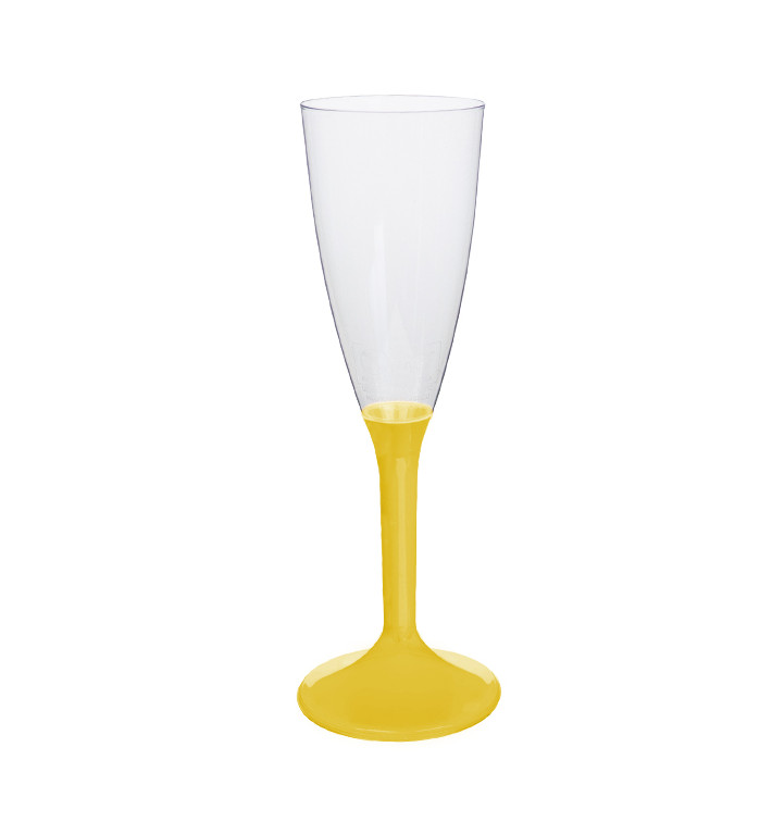 Calice Plastica Flute Gambo Giallo 120ml 2P (20 Pezzi) Calice Plastica Flute Gambo Giallo 120ml 2P (20 Pezzi)