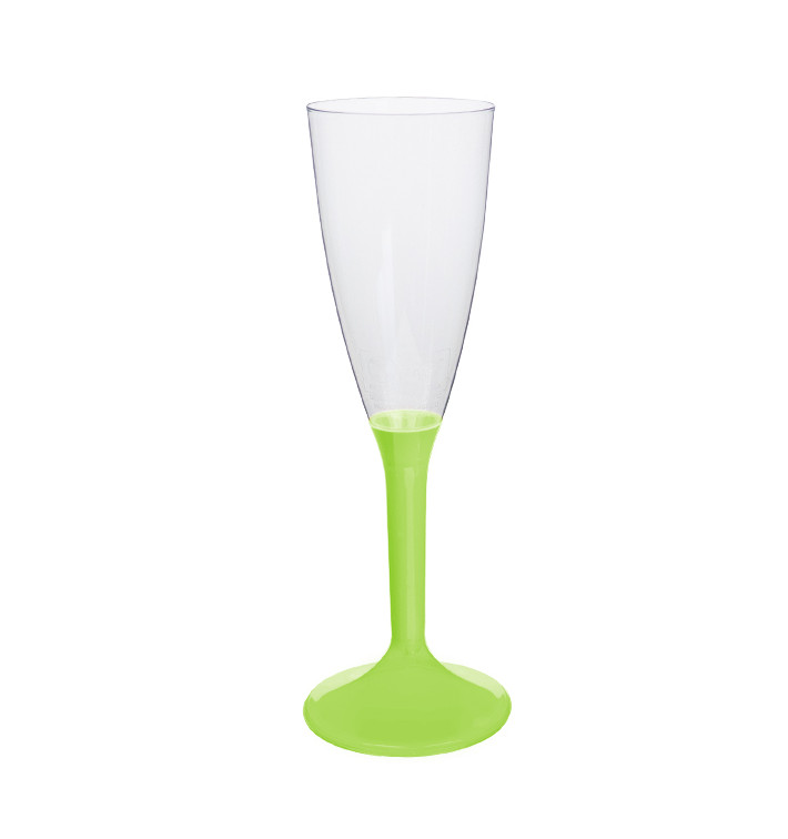Calice Plastica Flute Gambo Verde Pistacchio 120ml 2P (200 Pezzi) Calice Plastica Flute Gambo Verde Pistacchio 120ml 2P (200 Pezzi)