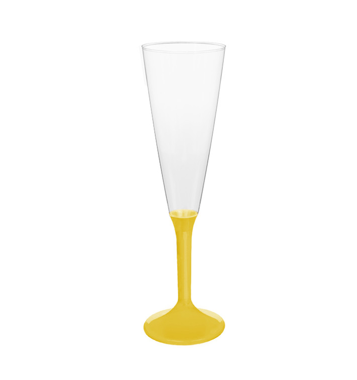 Calice Plastica Flute Gambo Giallo 160ml 2P (200 Pezzi) Calice Plastica Flute Gambo Giallo 160ml 2P (200 Pezzi)