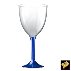 Calice Plastica Vino Gambo Blu Perlato 300ml 2P (20 Pezzi)