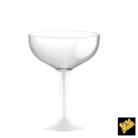 Coppa Plastica Champagne Gambo Bianco 200ml 2P (200 Pezzi)