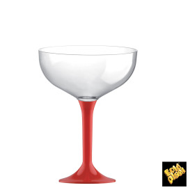 Coppa Plastica Champagne Gambo Red 200ml 2P (200 Pezzi)