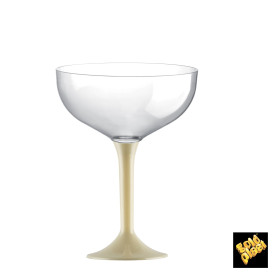 Coppa Plastica Champagne Gambo Crema 200ml 2P (20 Pezzi)