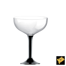 Coppa Plastica Champagne Gambo Nero 200ml 2P (200 Pezzi)