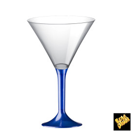 Coppa Plastica Cocktail Gambo Blu Perlato 185ml 2P (20 Pezzi)
