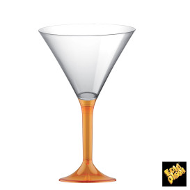 Coppa Plastica Cocktail Gambo Arancione Transp. 185ml 2P (20 Pezzi)