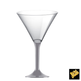 Coppa Plastica Cocktail Gambo Grigio 185ml 2P (20 Pezzi)