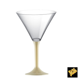 Coppa Plastica Cocktail Gambo Crema 185ml 2P (20 Pezzi)