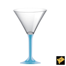 Coppa Plastica Cocktail Gambo Turchese 185ml 2P (20 Pezzi)
