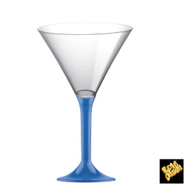 Coppa Plastica Cocktail Gambo Blu Transp. 185ml 2P (20 Pezzi)