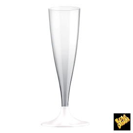 Flute Plastica Gambo Bianco 140ml 2P (20 Pezzi)