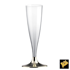 Flute Plastica Gambo Oro Cromato 140ml 2P (20 Pezzi)