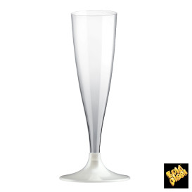 Flute Plastica Gambo Bianco Perlato 140ml 2P (20 Pezzi)