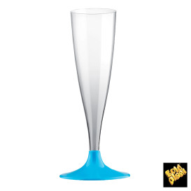 Flute Plastica Gambo Turchese 140ml 2P (400 Pezzi)